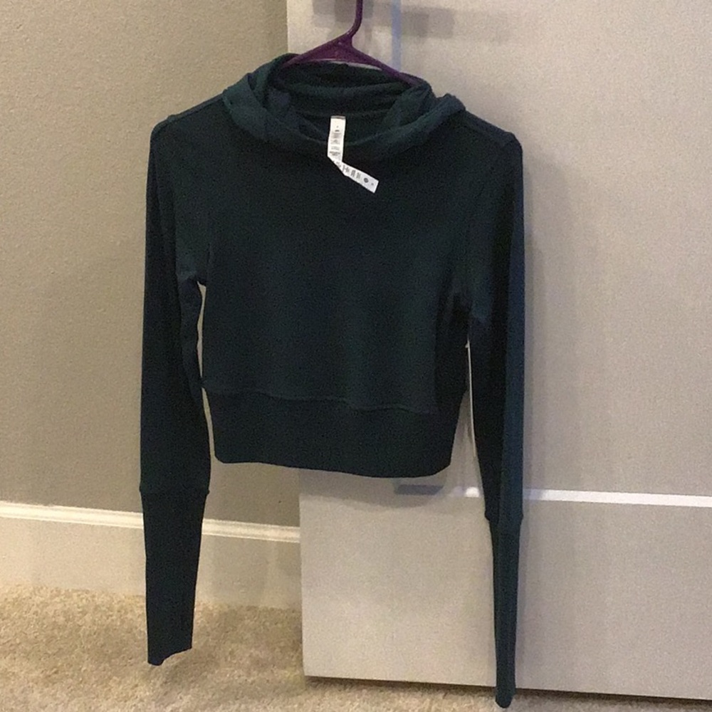 Lululemon Cropped Hoody - Size 6; Jasper Green. BRAND NEW WITH TAGS